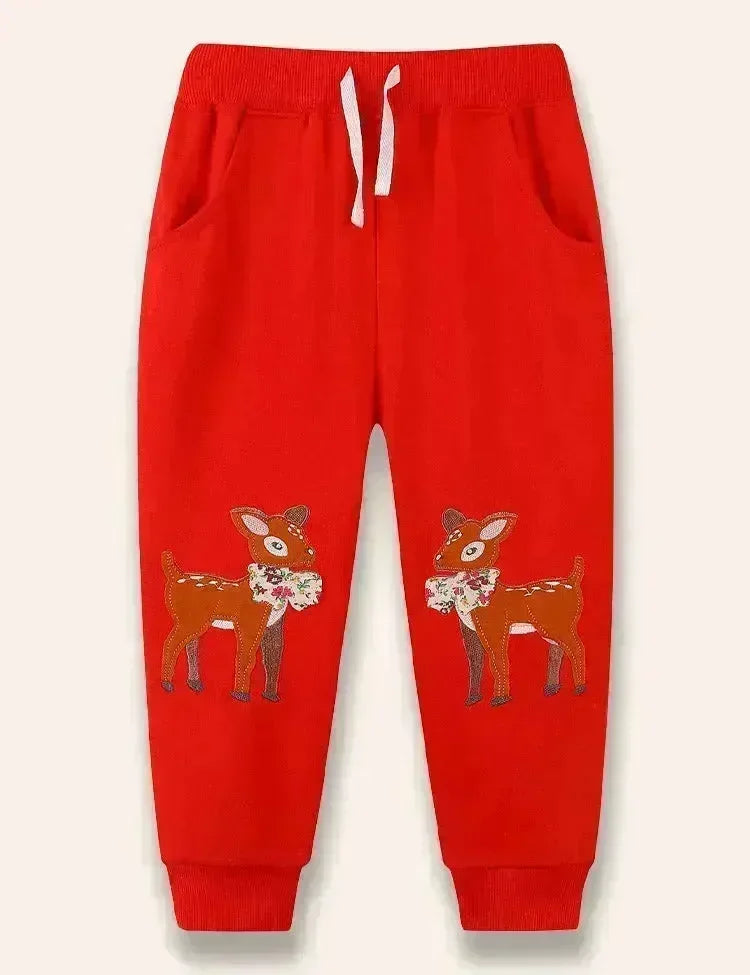 Kerst cartoon elanden applicatie broek
