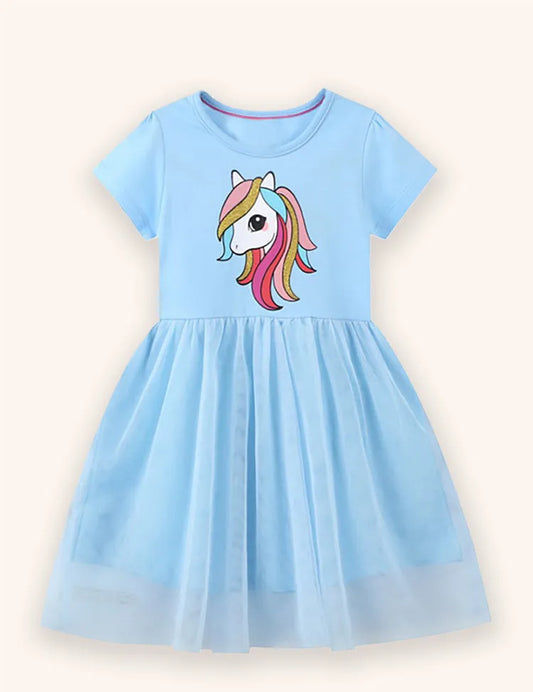 Blue Unicorn Tulle Dress