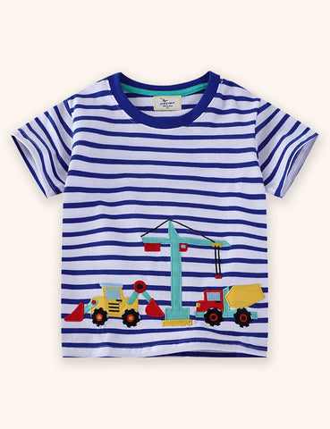 T-shirt con applicazione per escavatore