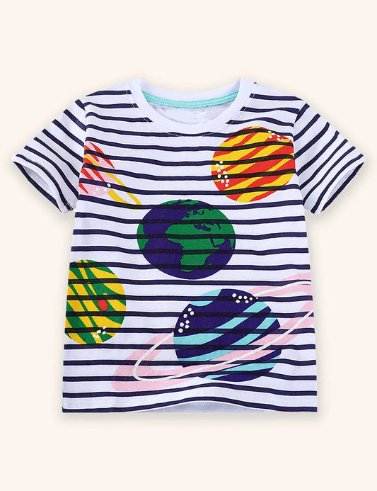 T-shirt con stampa pianeta
