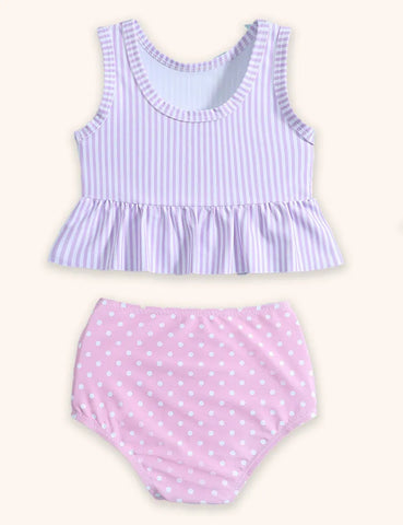 Bow Polka Dot Print Swimsuit