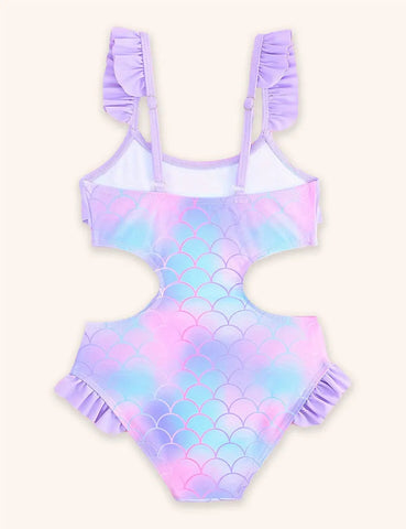 Lovely Ruffle Edge Pattern Swimsuit