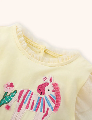 Pony Applique Tulle Dress
