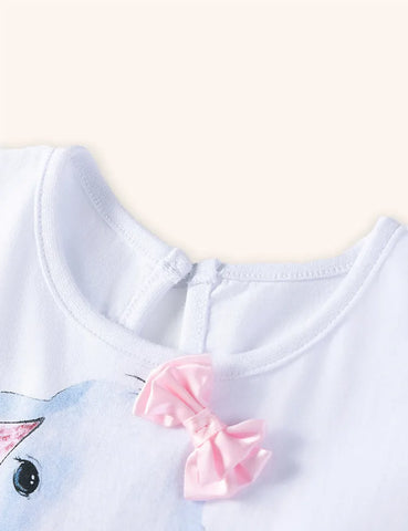 Baby Elephant Bow Printed Dress