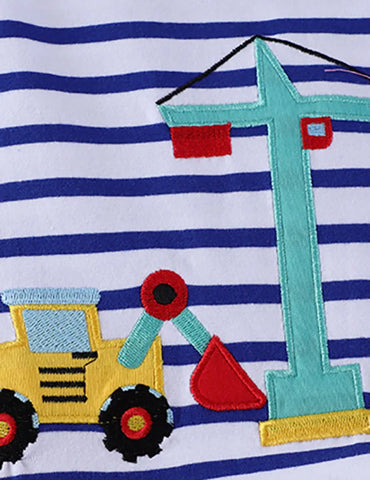 T-shirt con applicazione per escavatore