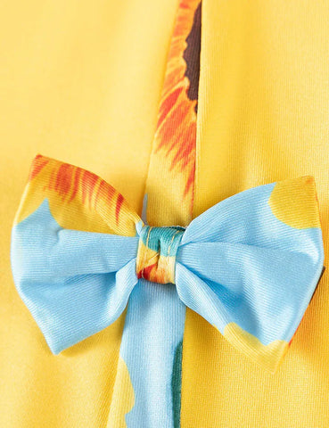 Bow Flower Printed Dress