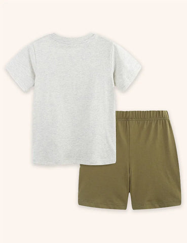 Animal and Plant Printed T-shirt Set