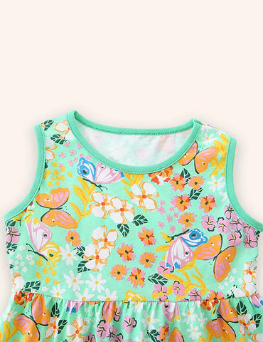 Butterfly Printed Cotton Dress