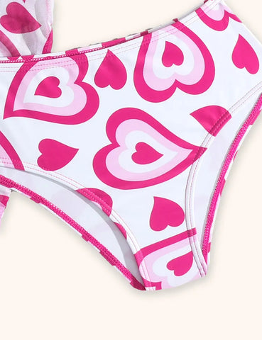 Costume da bagno bikini diviso con stampa a cuore