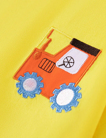 Niedliches T-Shirt Aus Baumwolle Mit Auto-Applikation
