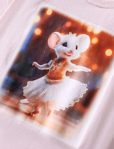 Cartoon Mouse Printed Cotton T-shirt Set