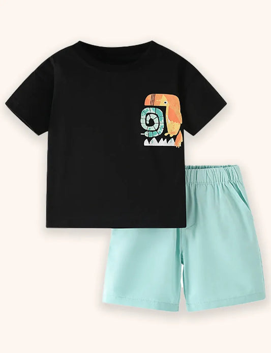 Set di t-shirt stampate con animali dei cartoni animati