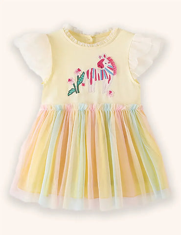Pony Applique Tulle Dress