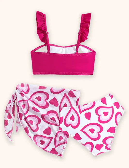 Costume da bagno bikini diviso con stampa a cuore