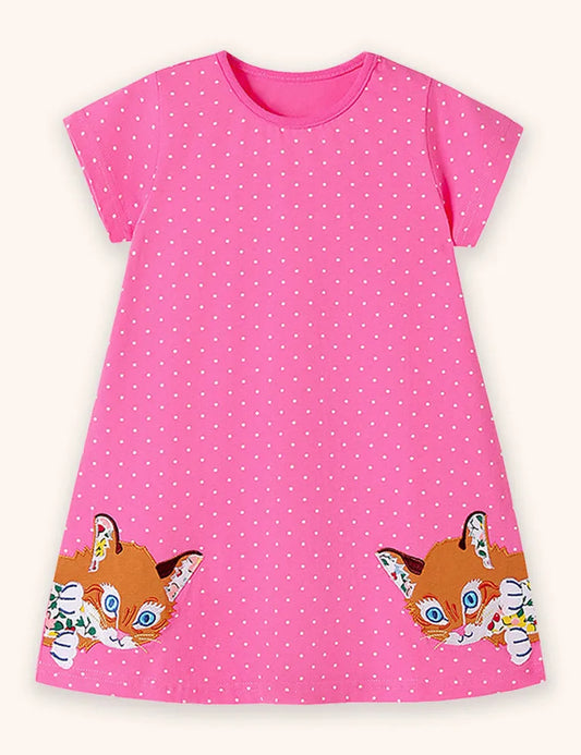 Kleid Mit Fuchs-Applikation