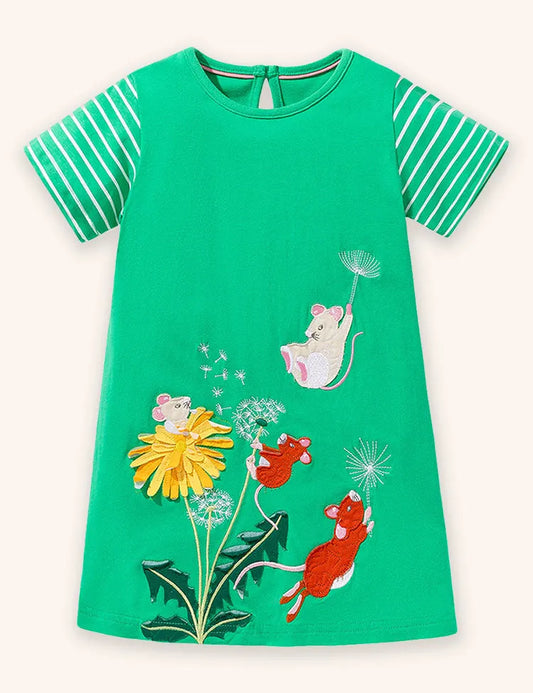 Kleid Mit Kleiner Maus-Applikation