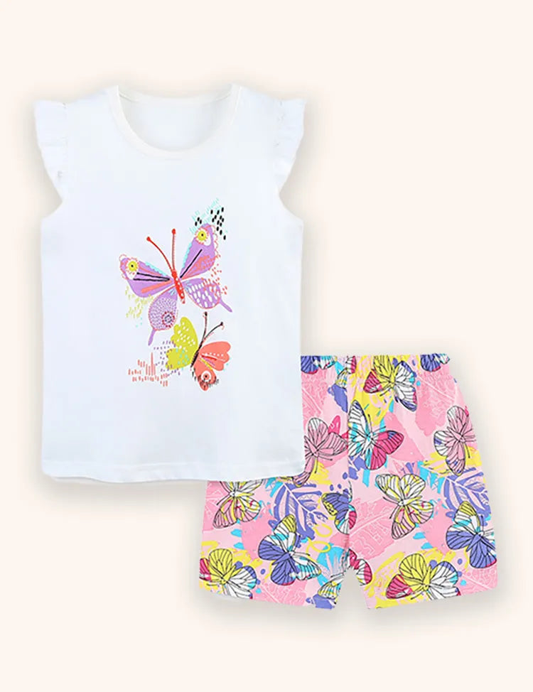 Butterfly Printed T-shirt Set