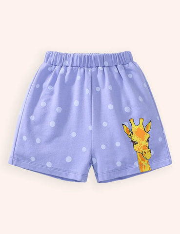 Niedliche Shorts mit Giraffenprint aus Baumwolle