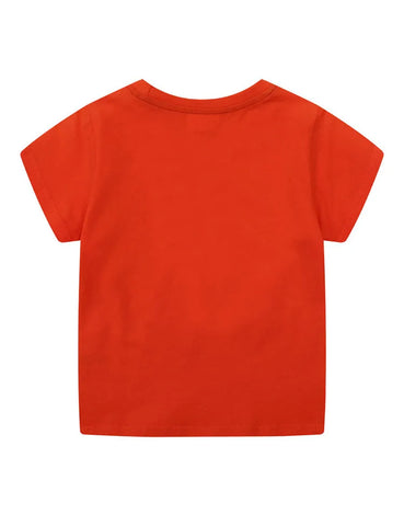 Cartoon Tiger Printed Cotton T-shirt
