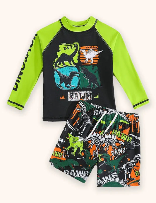 Costume da bagno stampato con dinosauro