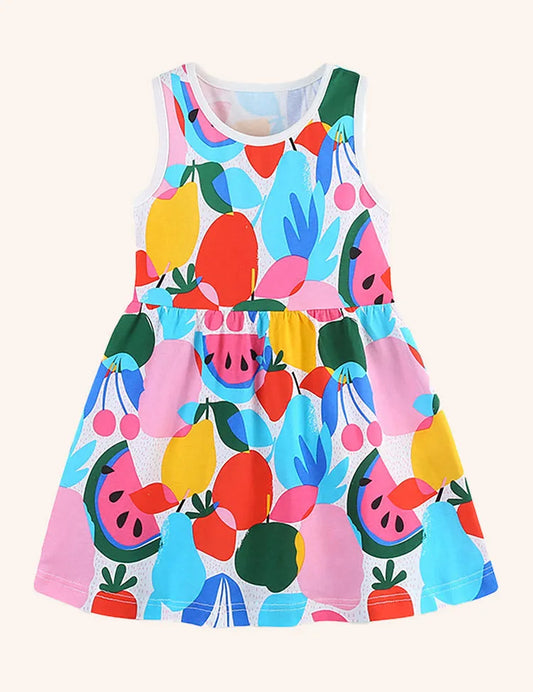 Buntes Kleid mit Fruchtmuster