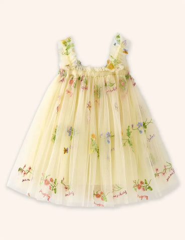 Robe en tulle brodée de fleurs