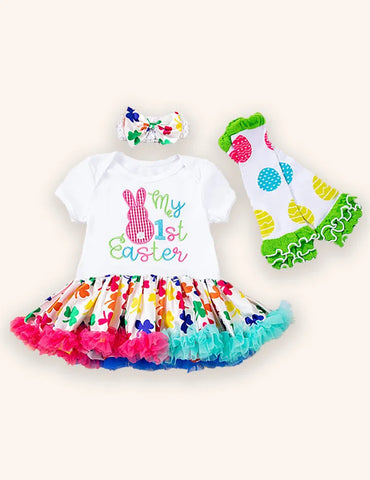 Easter Cartoon Printed Skirt Set