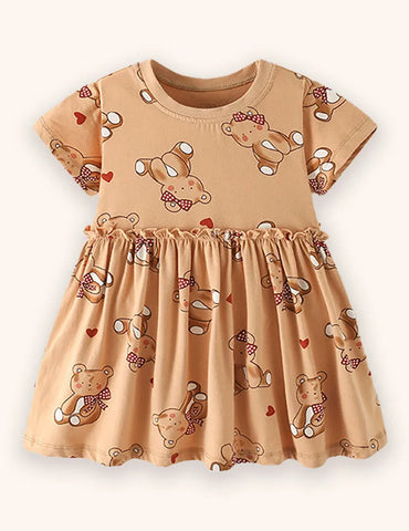 Cute Bear Printed Dress