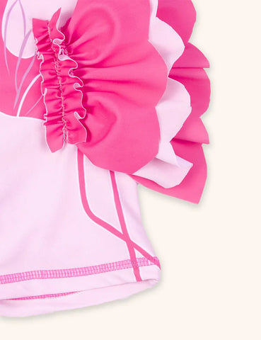 Cute Flamingo Long-sleeved Swimsuit