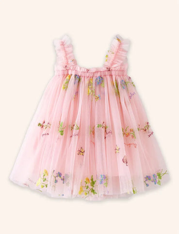Robe en tulle brodée de fleurs