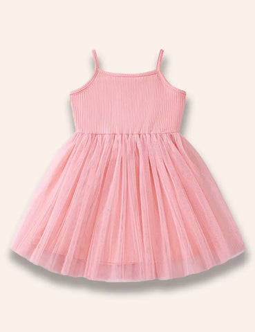 Einfarbiges Tüll-Trägerkleid