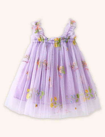 Robe en tulle brodée de fleurs