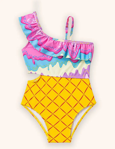 Cute Cartoon Print Swimsuit
