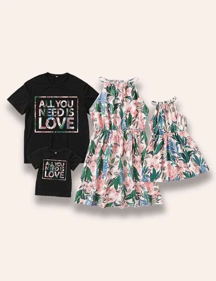 Valentinstag Familien-Partnerlook Kleid & T-Shirt