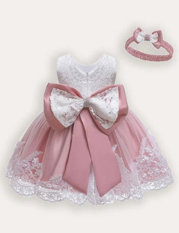 Bow Tutu Lace Dress