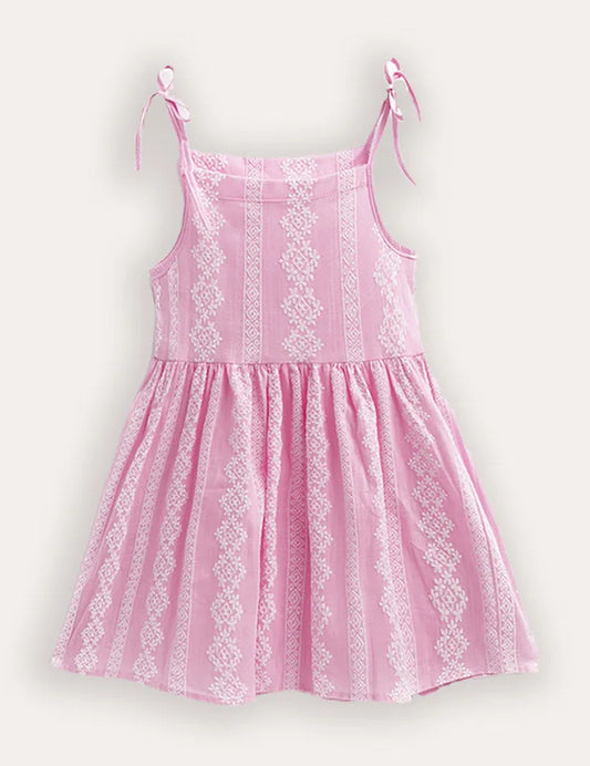 Robe à bretelles rayée à imprimé floral