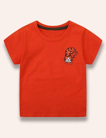 T-Shirt mit niedlichem Wildtier-Print