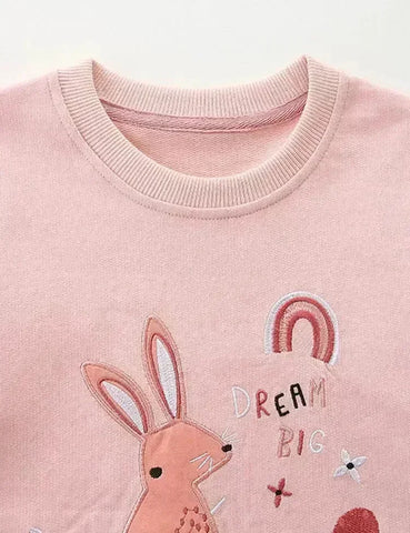Dream Rabbit Appliqué Sweatshirt
