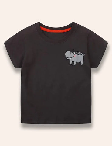 T-Shirt mit niedlichem Wildtier-Print