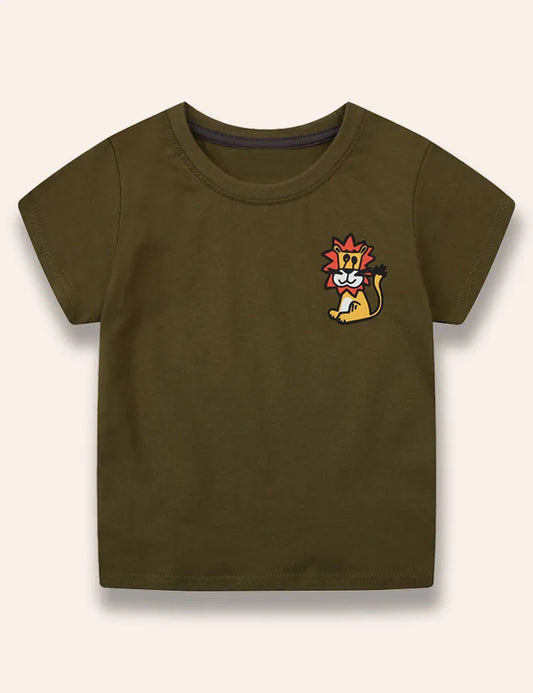 T-shirt stampata con simpatici animali selvatici