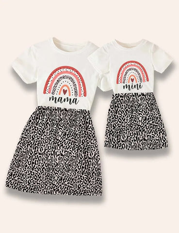 Valentine‘s Day MAMA & MINI Leopard Printed Set