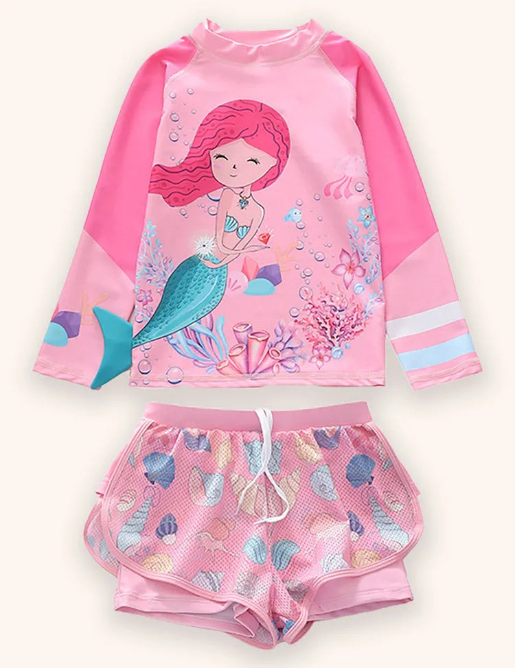 Mermaid Long Sleeve Sports Swimsuit