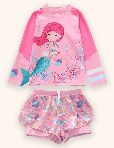 Mermaid Long Sleeve Sports Swimsuit