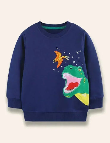 Sweatshirt mit Dinosaurier-Applikation