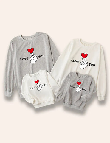 Passendes Familien-Sweatshirt zum Valentinstag