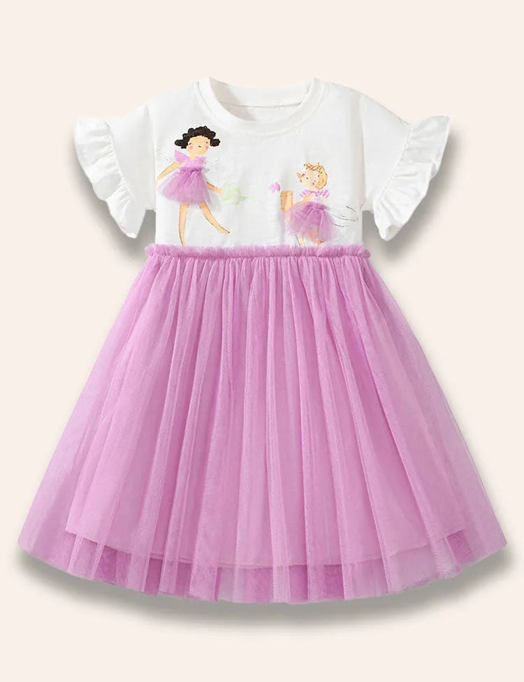 Tüllkleid mit Feenprint