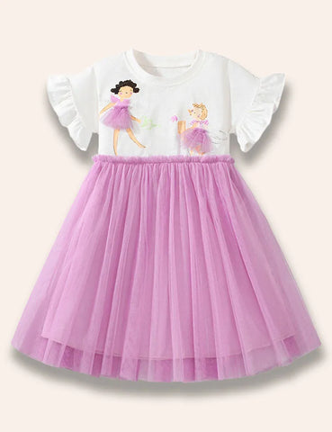 Tüllkleid mit Feenprint