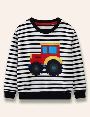 Sweatshirt Mit Cartoon-Lkw-Applikation