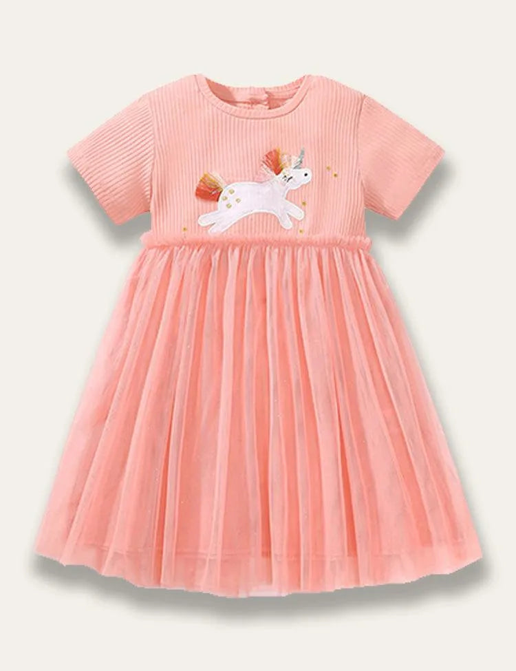 Unicorn Appliqué Tulle Dress - Mini Taylor