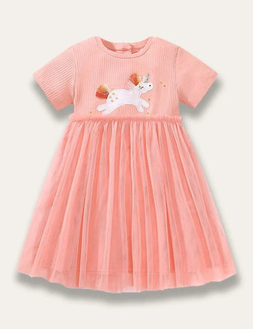 Unicorn Appliqué Tulle Dress - Mini Taylor